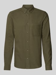 Slim fit vrijetijdsoverhemd met borstzak, model 'GUDMUND' van Only & Sons Groen - 10