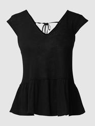 Top met V-hals van Tom Tailor Denim Zwart - 43