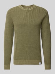 Gebreide pullover met labeldetail, model 'Maddox' van Pepe Jeans Groen - 32