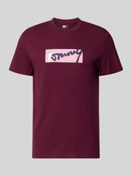 Regular Fit T-Shirt aus reiner Baumwolle von Tommy Jeans Bordeaux - 34
