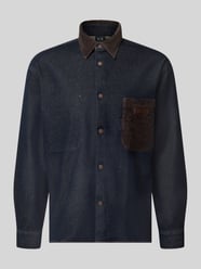 Overshirt met kentkraag in corduroy look en labelpatch van Armani Exchange - 3