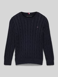 Strickpullover mit gerippten Abschlüssen von Tommy Hilfiger Kids Blau - 32