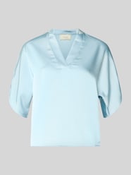 Regular Fit Bluse aus Satin mit V-Ausschnitt Modell 'Anelle' von Neo Noir - 30