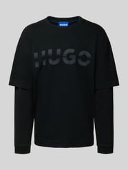 Relaxed Fit Langarmshirt aus reiner Baumwolle Modell 'NENZYON' von Hugo Blue - 14