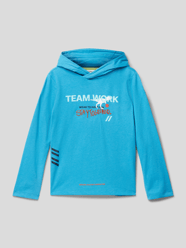 Hoodie mit Motiv-Print von s.Oliver RED LABEL Türkis - 30
