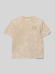 T-Shirt mit Rundhalsausschnitt und Label-Detail von Garcia Beige - 3