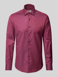 Slim Fit Business-Hemd mit Knopfleiste von Eterna Rot - 23