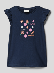 T-Shirt mit floralen Applikationen von s.Oliver RED LABEL Blau - 5