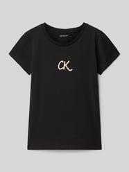 T-shirt o kroju slim fit z nadrukiem z logo i okrągłym dekoltem od Calvin Klein Jeans - 13