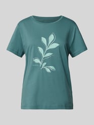 T-shirt met motiefprint en -stitching van Tom Tailor Groen - 20