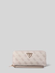 Portemonnee met logo-applicatie, model 'LAUREL' van Guess Beige - 17