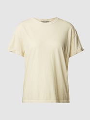 T-Shirt met omgenaaide mouwboorden, model 'Larima' van Drykorn Wit - 45