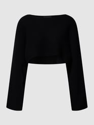 Korte top in gebreide look, model 'MIANA' van Drykorn Grijs / zwart - 40