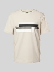 T-shirt met labelprint van BOSS Green Beige - 14