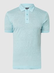 Poloshirt van linnen  van Zeybra Blauw / turquoise - 4