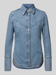 Regular Fit Jeansbluse mit Umlegekragen Modell 'VENETIA' von Mango Blau - 26