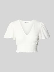 Top crop o kroju regular fit z fakturowanym wzorem model 'HANNAH' od ONLY - 6