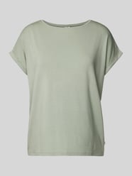 T-shirt met labeldetail van QS Groen - 30