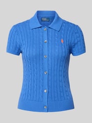 Gebreid shirt met logostitching van Polo Ralph Lauren - 40