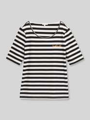 t-shirt o kroju regular fit z mieszanki bawełny z haftem od Tom Tailor - 12