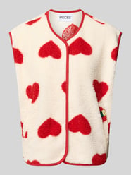 Regular Fit Weste mit Allover-Muster Modell 'KATTY' von PIECES - 1
