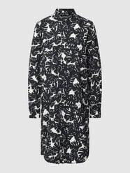 Knielange overhemdjurk met bloemenprint, model 'Gracia New' van 0039 Italy Grijs / zwart - 5