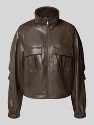 Jacke in Leder-Optik mit Stehkragen von comma - 3