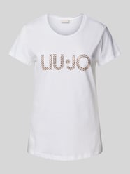 T-Shirt mit Label-Ziersteinbesatz von Liu Jo White Weiß - 34