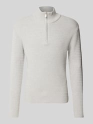 Gebreide pullover met opstaande kraag, model 'THEO' van SELECTED HOMME Grijs / zwart - 23