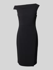 Knielanges Off-Shoulder-Kleid mit Teilungsnaht Modell 'SCUBA' von Calvin Klein Womenswear Schwarz - 2
