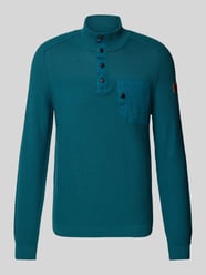 Regular Fit  Strickpullover aus reiner Baumwolle in Piqué-Qualität von s.Oliver RED LABEL Blau - 43