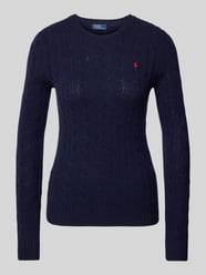 Pullover mit Zopfmuster Modell 'JULIANNA' von Polo Ralph Lauren Blau - 3