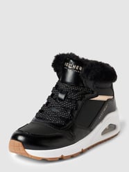 Sneaker mit Kunstfell Modell 'UNO' von SKECHERS Schwarz - 32