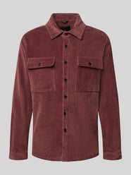 Regular Fit Overshirt mit Pattentaschen Modell 'Taylor' von Zuitable Bordeaux - 4