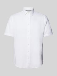 Slim Fit Leinenhemd mit Kentkragen von Jake*s Weiß - 32