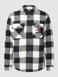 Overhemdjack met voering van teddybont, model 'FLANNEL' van Tommy Jeans Wit - 26