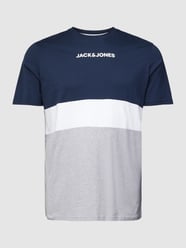 T-shirt PLUS SIZE w stylu Colour Blocking model ‘EREID’ od Jack & Jones Plus Niebieski - 19