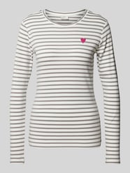 Longsleeve mit Motiv-Stitching Modell 'Liddy' von Kaffe Grau - 35