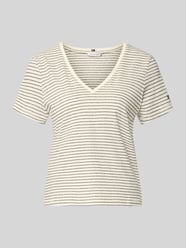 męski t-shirt w kroju regular fit z mieszanki bawełny i lnu od Tommy Hilfiger - 44