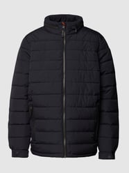 Kurtka pikowana PLUS SIZE z kapturem — wodoodporna  od STOY Niebieski - 9