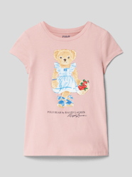 T-shirt van puur katoen met ronde hals van Polo Ralph Lauren Teens Roze - 10