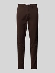 Slim fit chino met ceintuurlussen, model 'NEW Miles' van SELECTED HOMME Bruin - 35