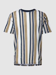 T-shirt ze wzorem w paski model ‘BLATROPIC’ od Jack & Jones Premium Zielony - 36
