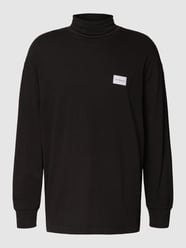 Bluzka z długim rękawem i naszywką z logo model ‘SHRUNKEN’ od Calvin Klein Jeans Czarny - 42
