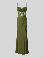 Abendkleid mit Wasserfall-Ausschnitt von Luxuar - 9