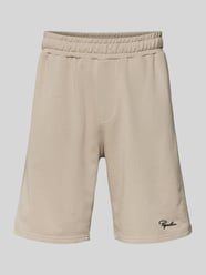 Regular Fit Sweatshorts mit Label-Stitching Modell 'TERRY' von Pegador Beige - 29