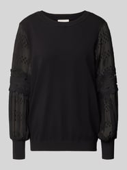 Regular Fit Bluse aus Viskose-Mix mit Loch-Stitching von Apricot - 13