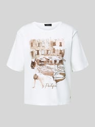 t-shirt z nadrukiem z motywem model 'City' od monari - 7