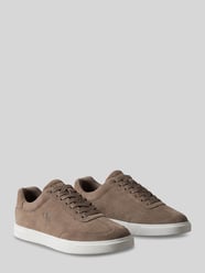 Sneaker aus echtem Rindsleder mit Logo-Details von CK Calvin Klein Beige - 32