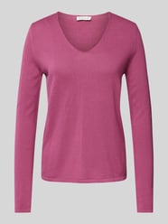 Regular Fit Strickpullover mit V-Ausschnitt von Tom Tailor Pink - 2